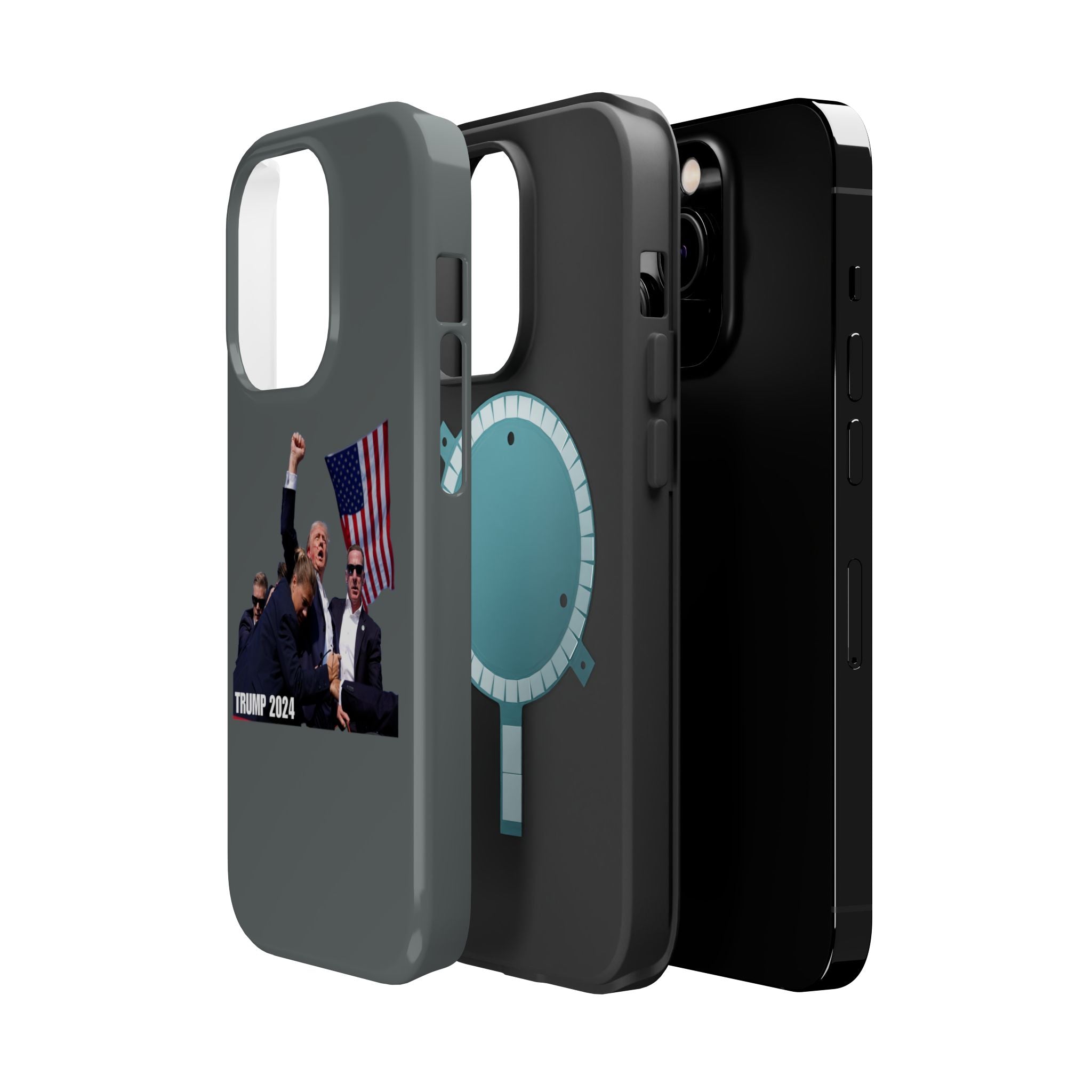 Trump 2024 Magnetic Tough Case Grey