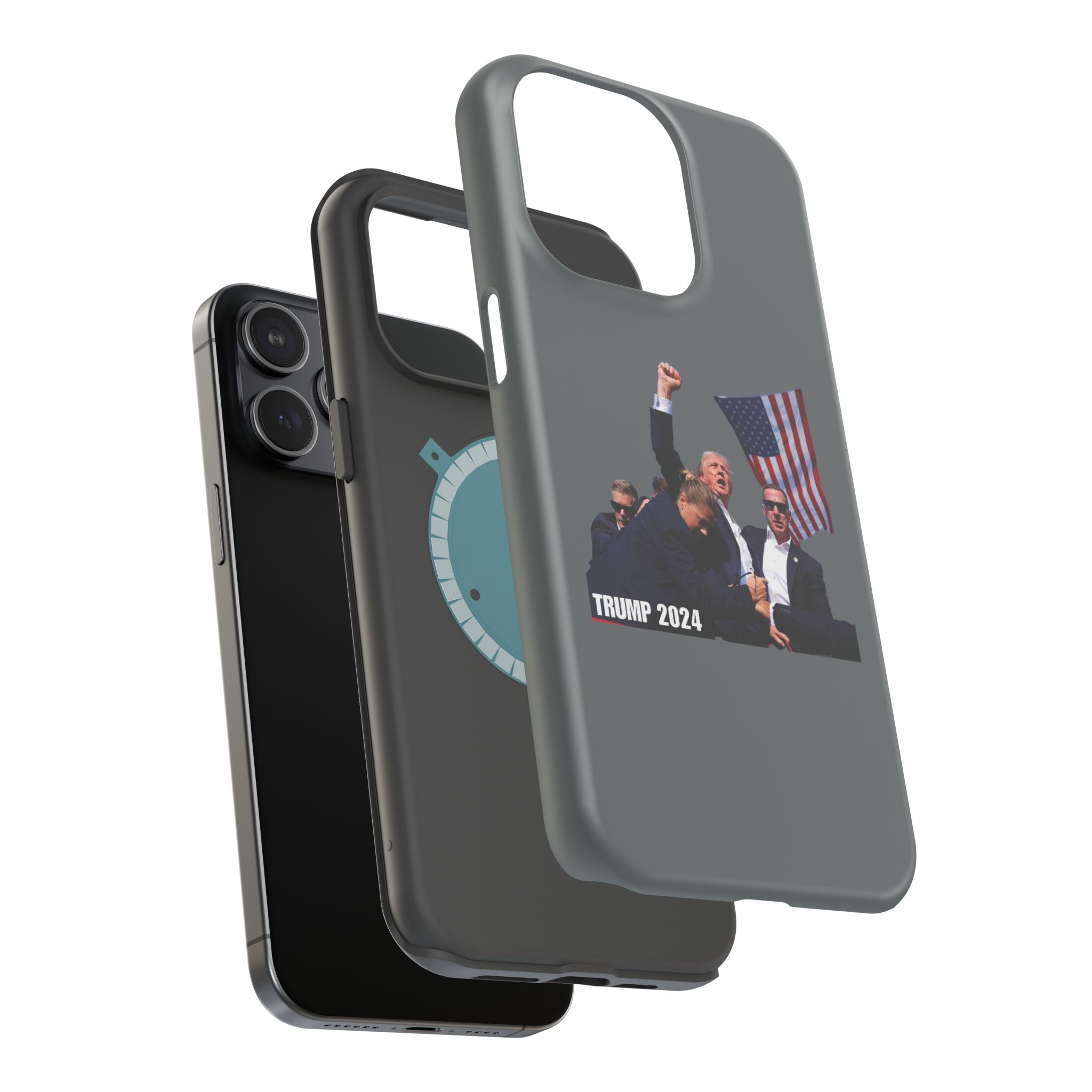 Trump 2024 Magnetic Tough Case Grey