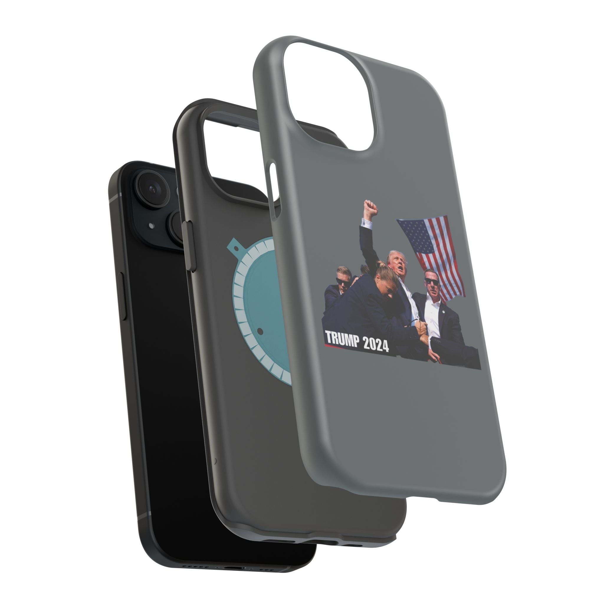 Trump 2024 Magnetic Tough Case Grey