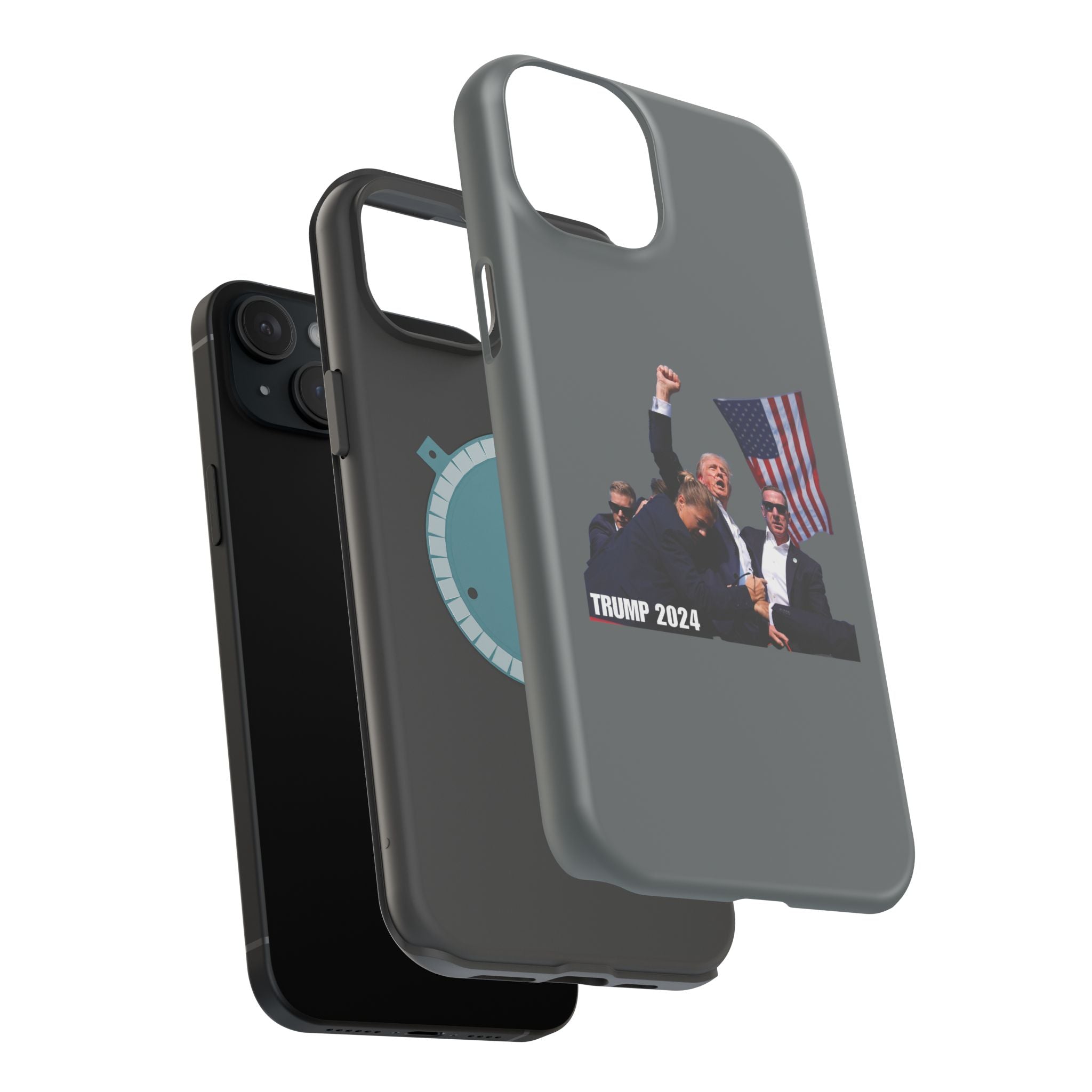 Trump 2024 Magnetic Tough Case Grey