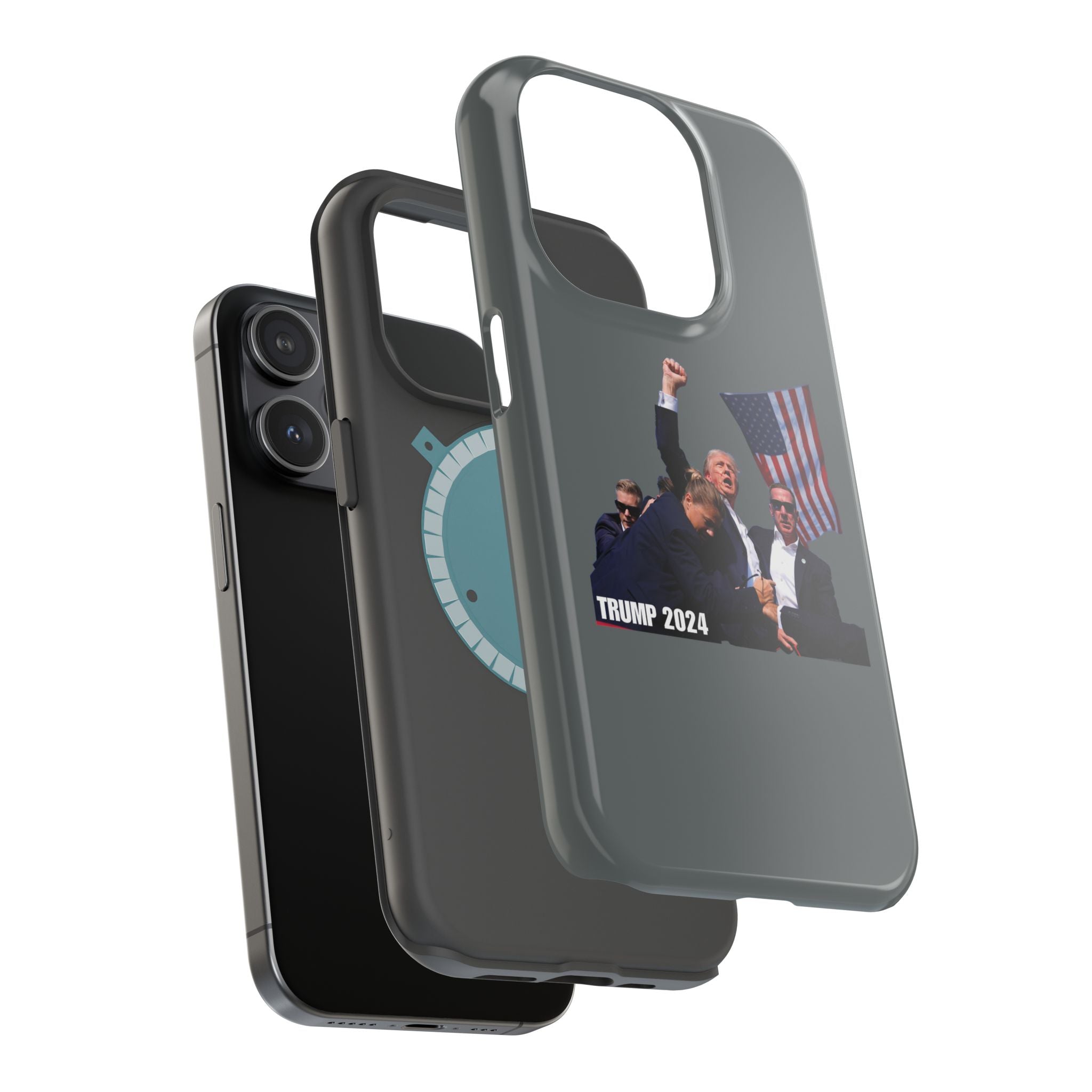 Trump 2024 Magnetic Tough Case Grey