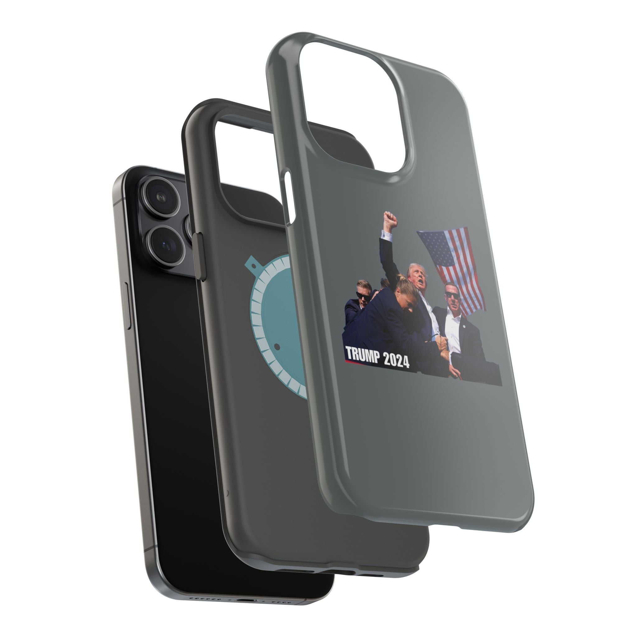 Trump 2024 Magnetic Tough Case Grey